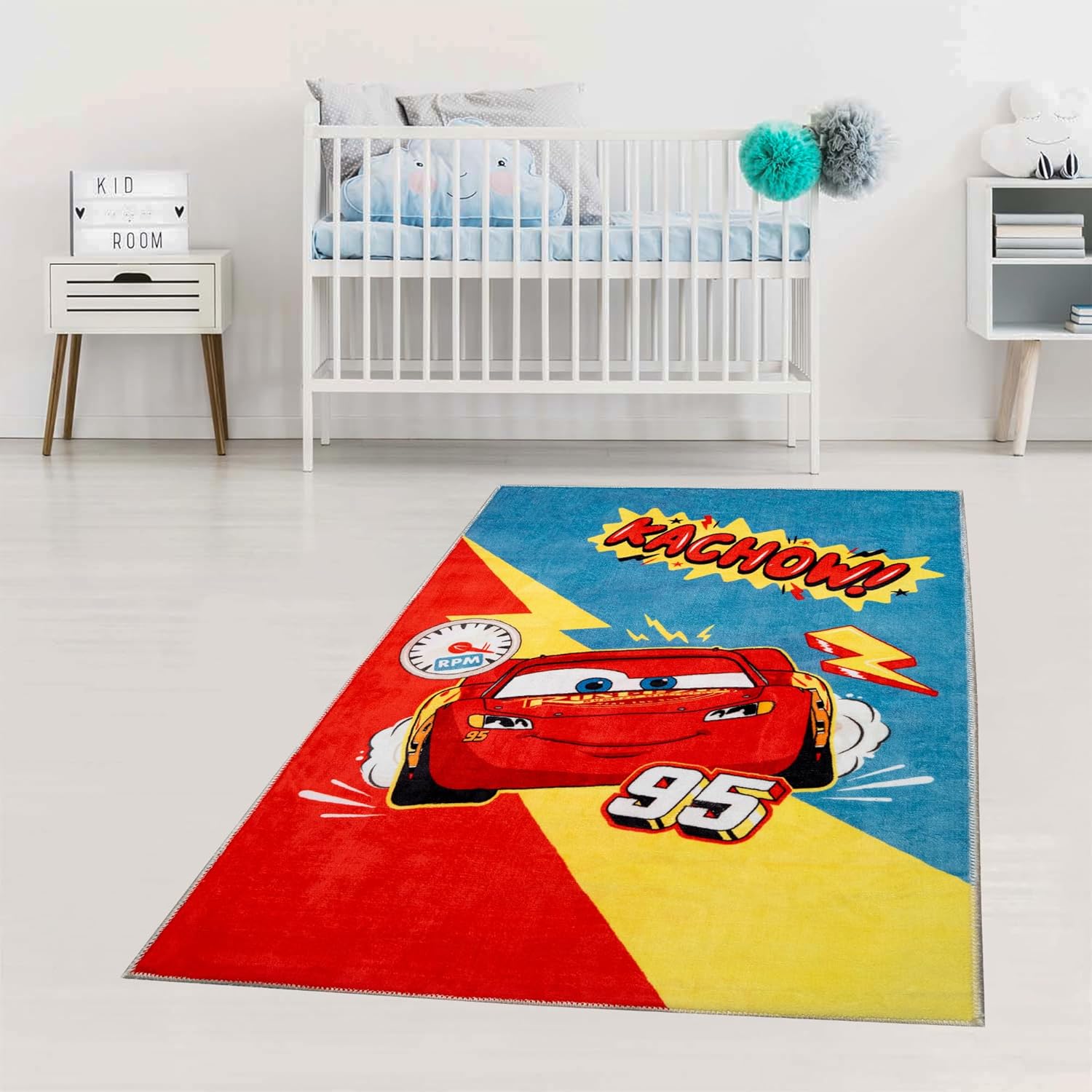 Tapis de jeu Cars Disney lavable en machine 80 x 120 cm – Image 2