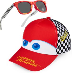 Ensemble été Cars Lightning McQueen avec casquette et lunettes UV400 enfant