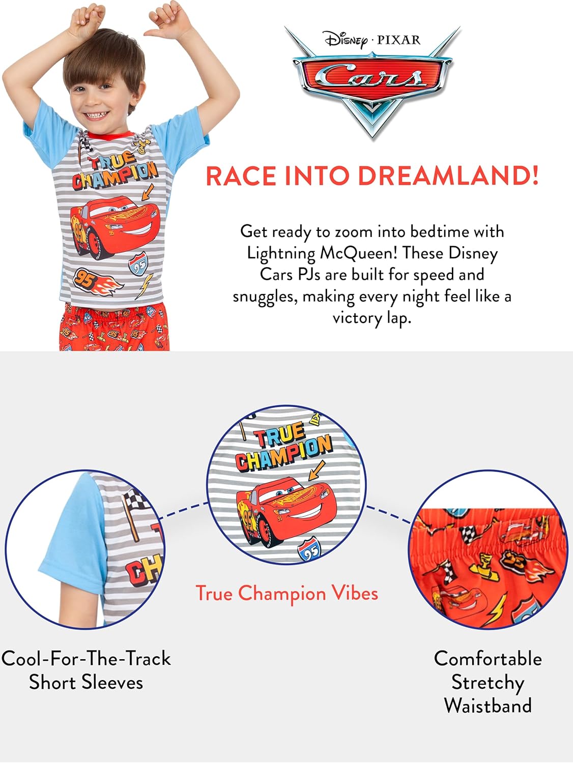 Pyjama garçon Disney Cars à manches courtes – Image 7