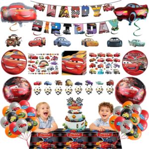 Kit anniversaire Cars 95 pièces avec vaisselle, bannière et ballon aluminium