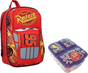 Sac à dos Cars Lightning McQueen effet 3D avec boîte à déjeuner