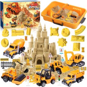 Sable magique Cars avec 6 véhicules de chantier et bac à sable