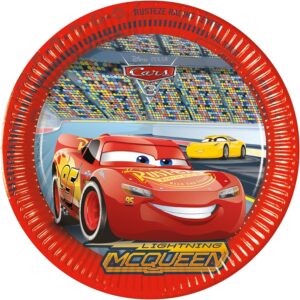 Assiettes Cars 3 en papier 23 cm, lot de 8