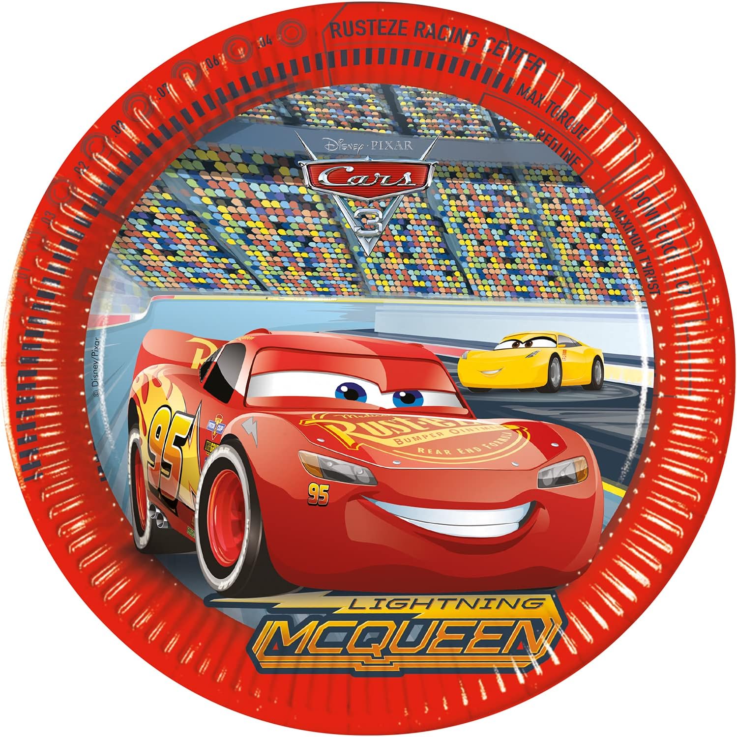 Assiettes Cars 3 en papier 23 cm, lot de 8