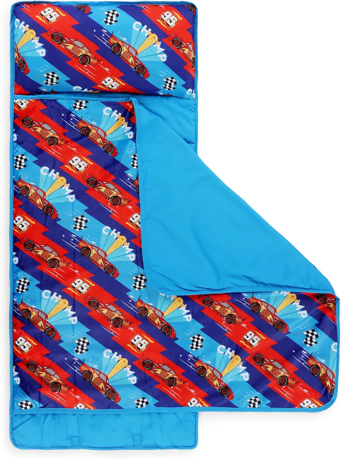 Tapis de sieste enfant Disney Pixar Cars bleu avec oreiller intégré – Image 2