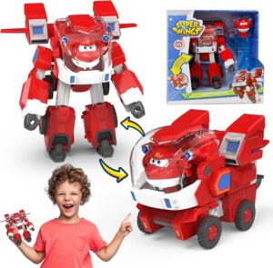 Jett Super Wings camion robot transformable avec mini avion