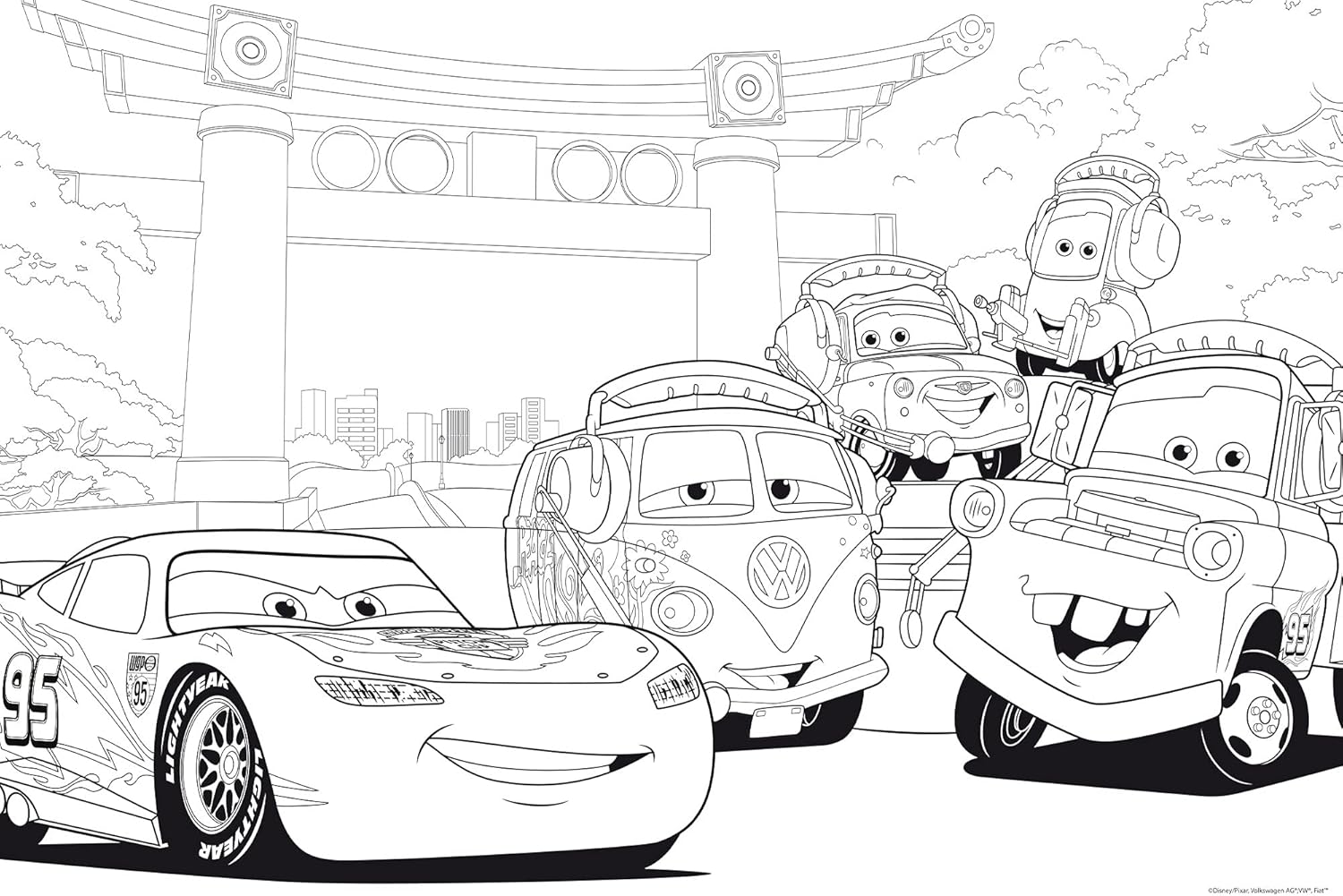 Puzzle Disney Cars double face 2 x 12 pièces avec coloriage – Image 4