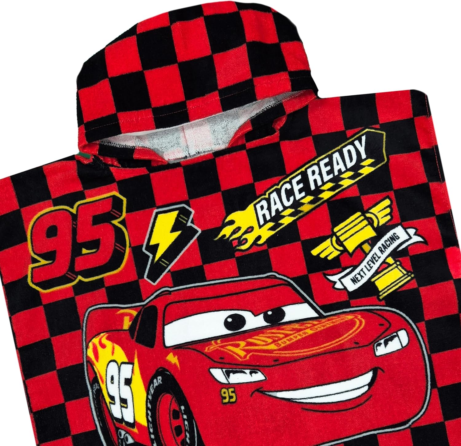 Poncho de bain à capuche Disney Cars rouge Lightning McQueen taille unique – Image 2