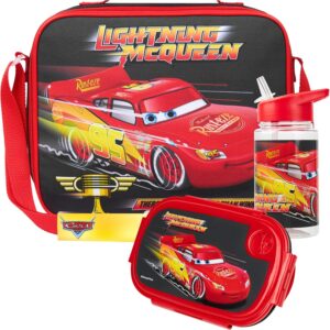 Set déjeuner Disney Cars 3 pièces avec gourde 400 ml Noir Cars