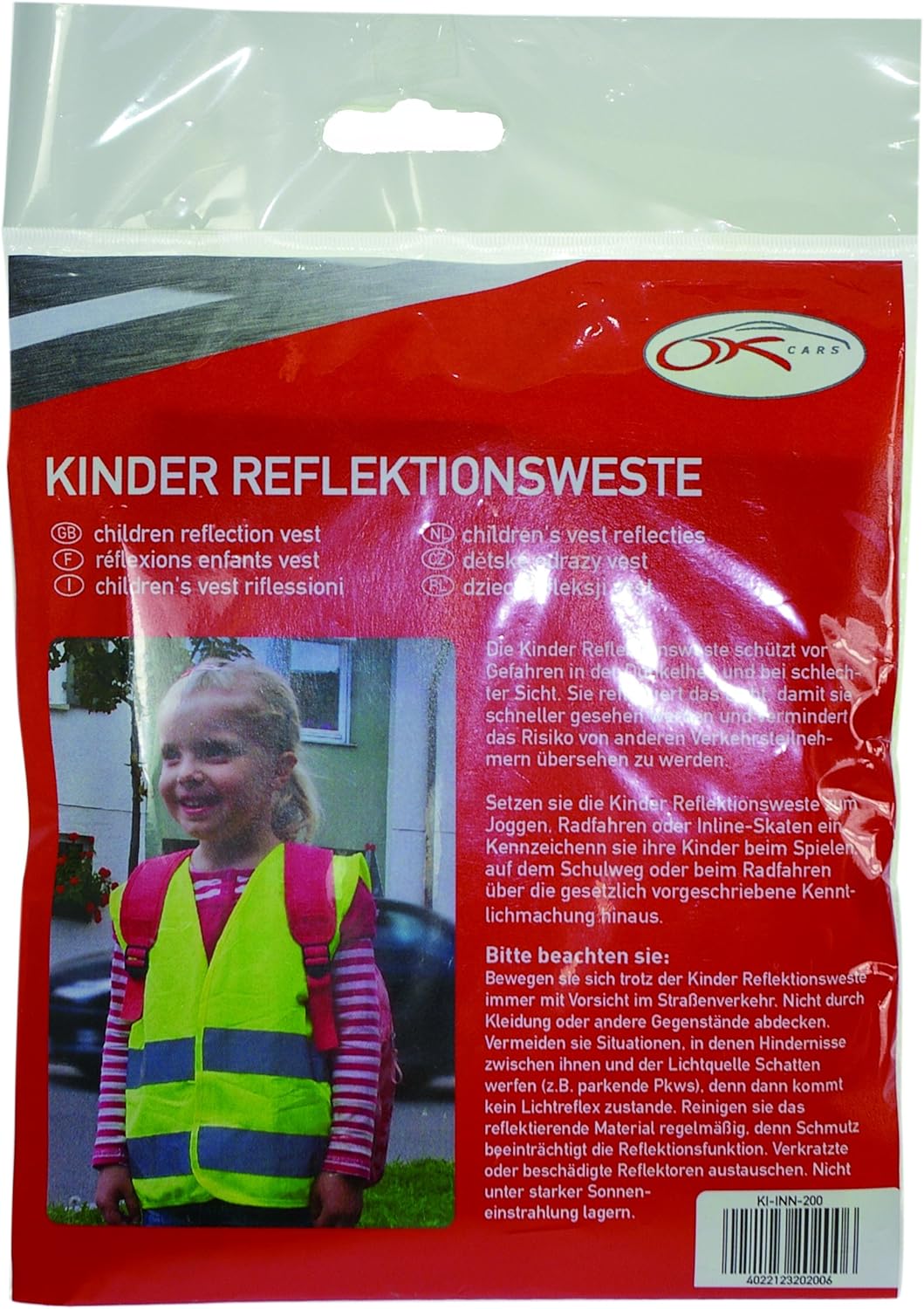 Gilet réfléchissant Cars enfant jaune kiinn200