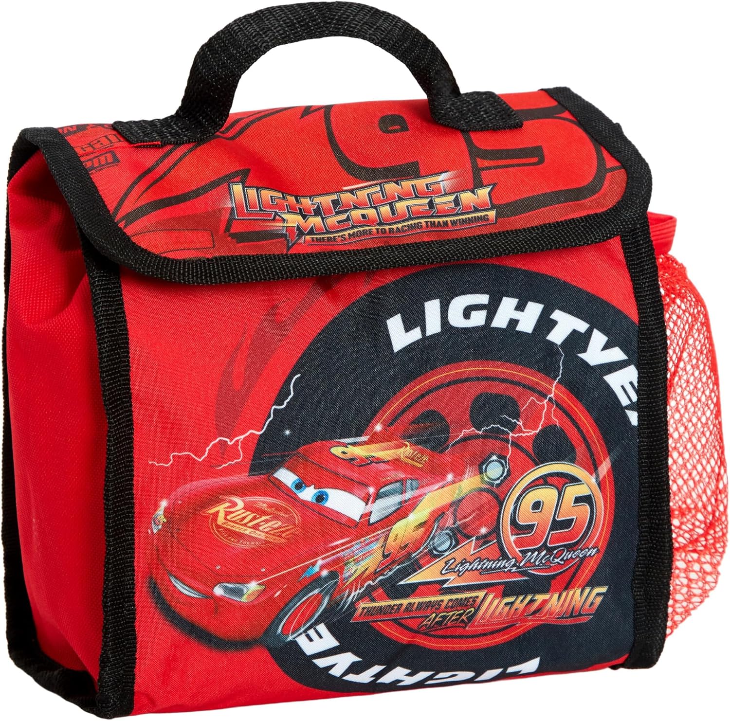 Ensemble Disney Cars Flash McQueen rouge avec sac à dos, sac à déjeuner et trousse 3 pièces – Image 3