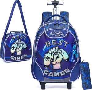 Cartable à roulettes Cars bleu marine, ensemble 3 pièces