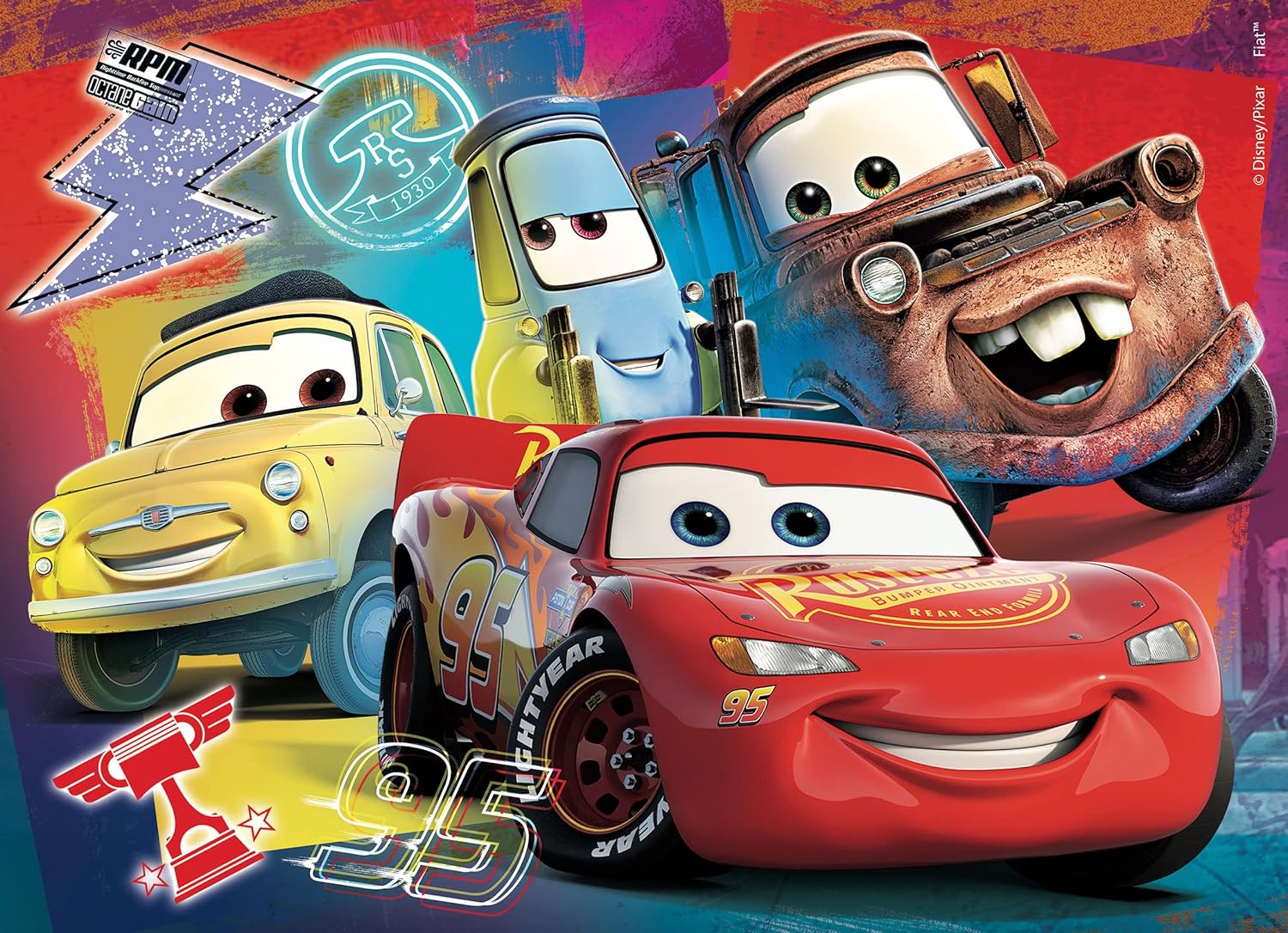 Puzzle Disney Cars double face 24 pièces avec verso à colorier dès 3 ans – Image 2
