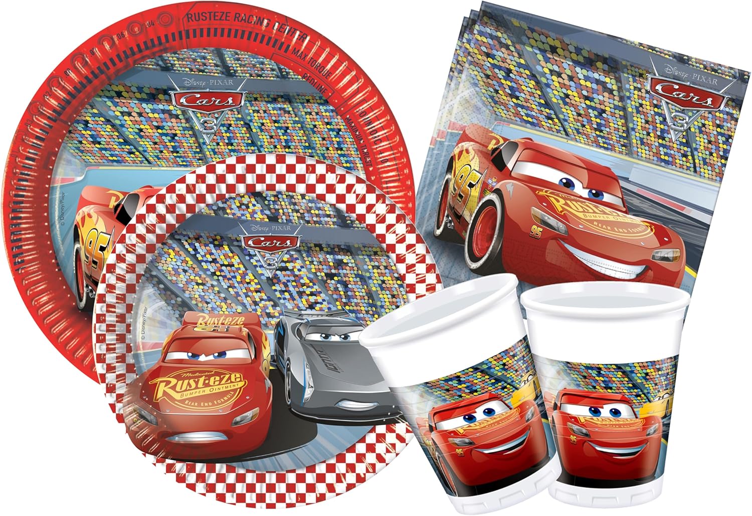 Kit de table rouge Disney Cars 3 pour 8 personnes