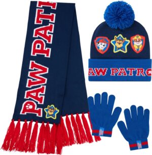 Paw Patrol set d'hiver garçon avec bonnet, écharpe et gants