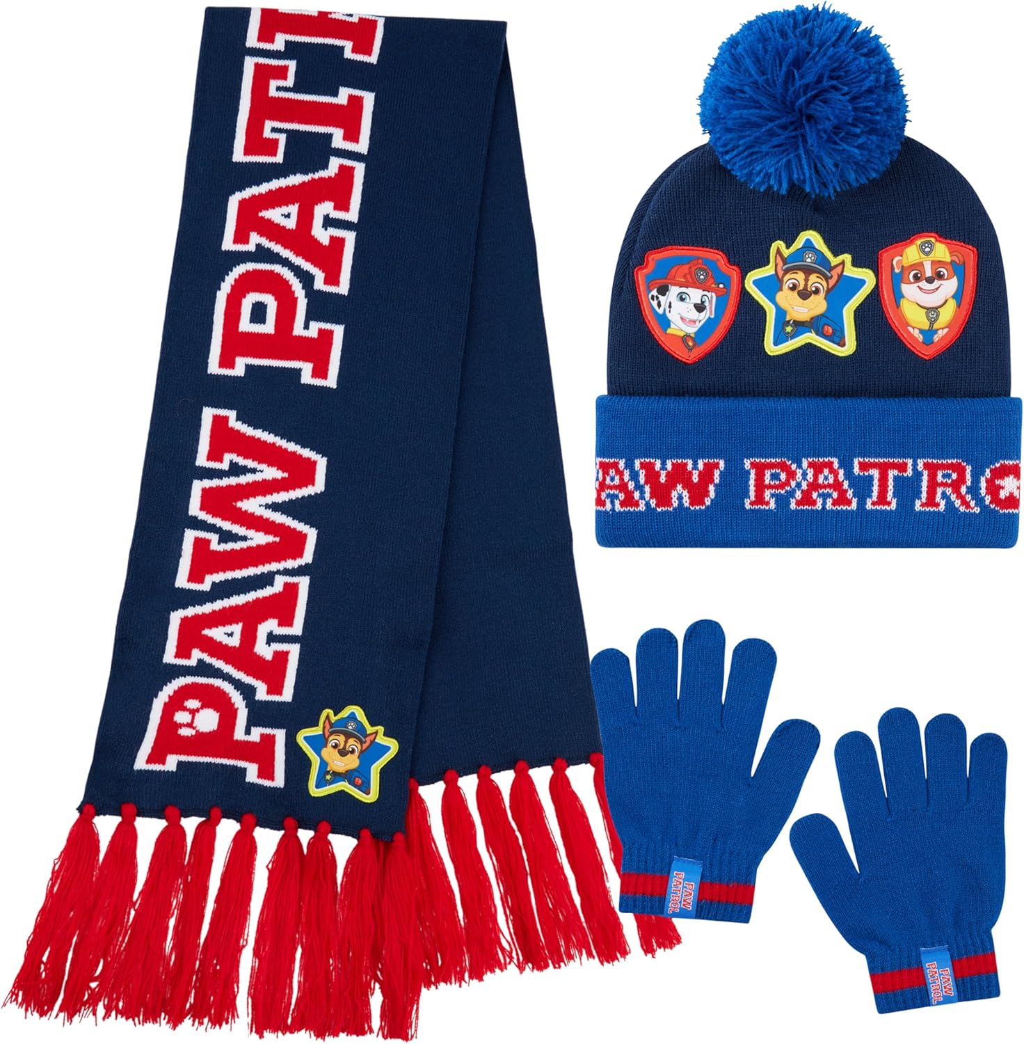 Paw Patrol set d'hiver garçon avec bonnet, écharpe et gants