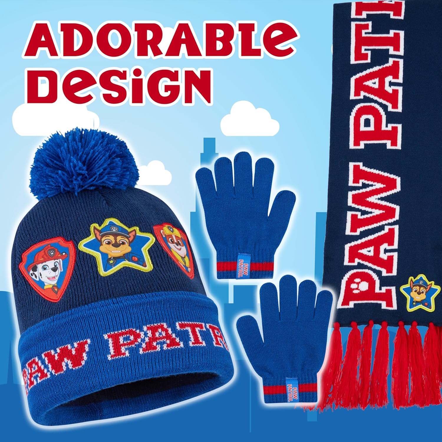 Paw Patrol set d'hiver garçon avec bonnet, écharpe et gants – Image 6