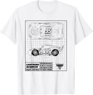 T-shirt Cars Lightning McQueen Blueprint 00015