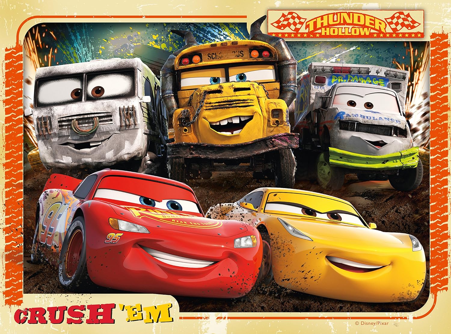 Puzzle Disney Cars Flash McQueen Ravensburger 10,2 cm 12 16 20 24 pièces – Image 5