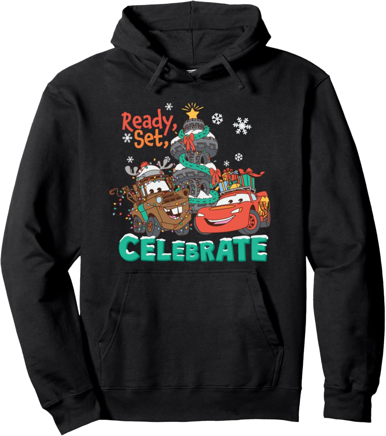 Sweat à capuche Disney Pixar Cars Noël Ready Set Celebrate, 241 g