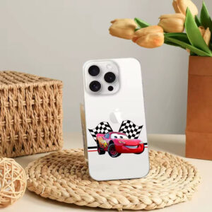 Coque iPhone Cars motif drapeau damier