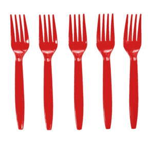 Fourchettes Cars rouge en plastique pour anniversaire, lot de 10