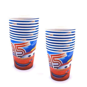 Gobelets anniversaire Cars en carton 25cl, lot de 10