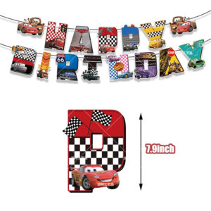 Guirlande Happy Birthday Cars pour décoration d'anniversaire