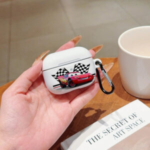 Étui AirPods Cars Flash McQueen à drapeaux damiers