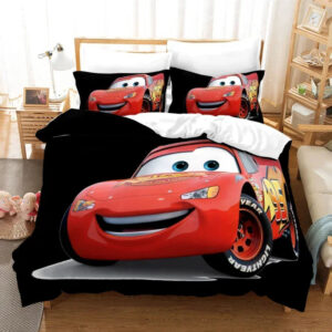 Housse de couette Flash McQueen Cars pour lit simple, double, Queen Size ou King Size