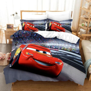 Housse de couette Cars avec Flash McQueen sur circuit