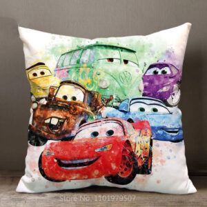 Housse de coussin blanche Cars, dimensions au choix