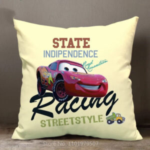 Housse de coussin Cars Racing, dimensions 40cmx40cm ou 45cmx45cm