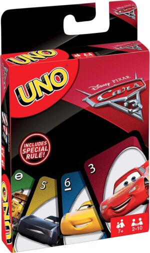 Cartes Uno Cars 3, jeu de cartes