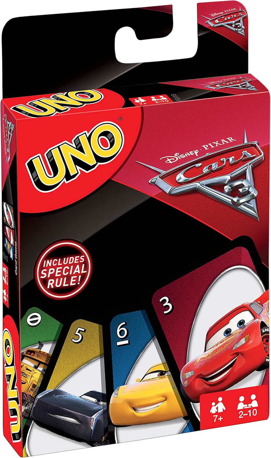 Cartes Uno Cars 3, jeu de cartes