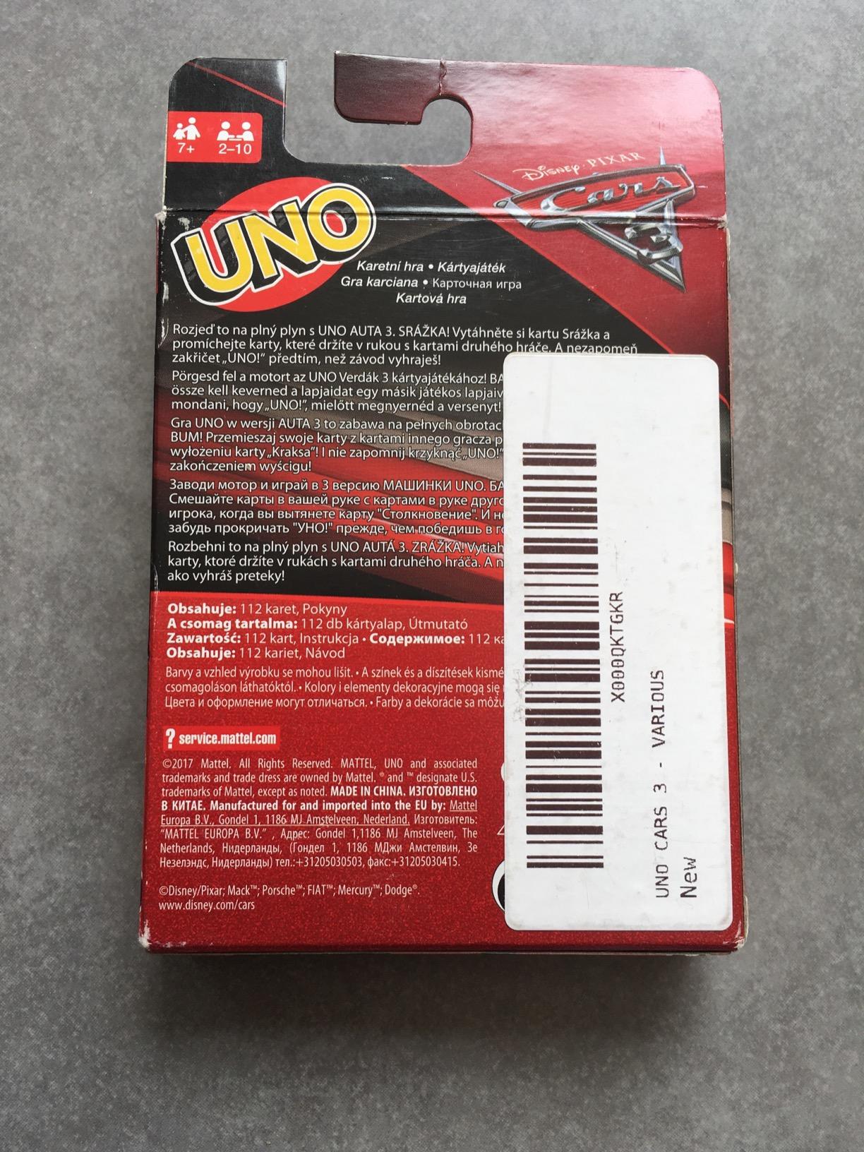 Cartes Uno Cars 3, jeu de cartes – Image 8