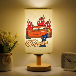 Lampe de chevet Cars McQueen motif flammes