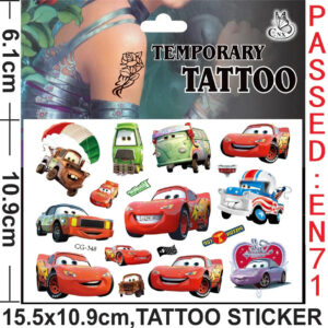 Tatouages temporaires Cars McQueen & Cie coloris CG-348