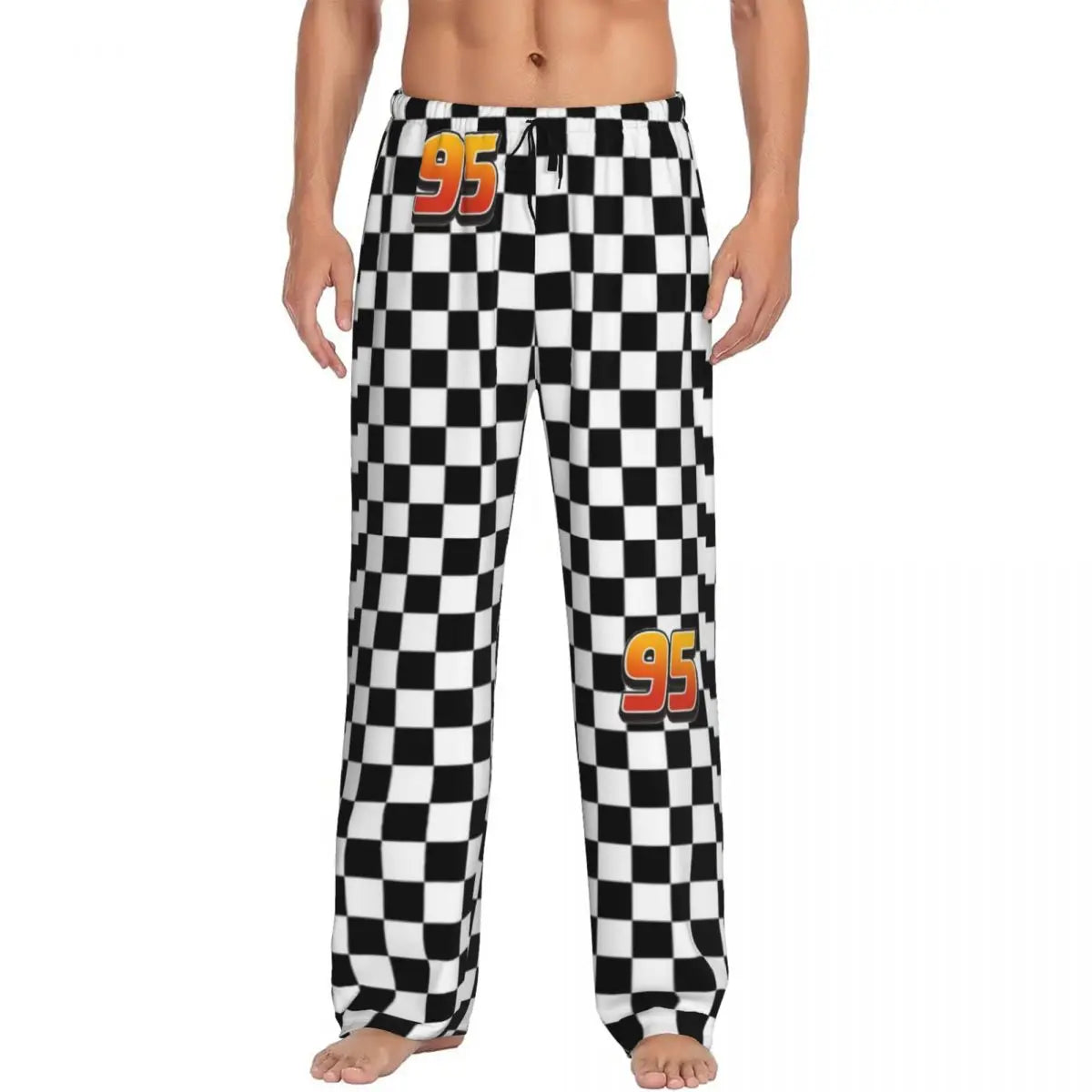 Pantalon de pyjama homme Cars avec drapeau de course et numéro 95