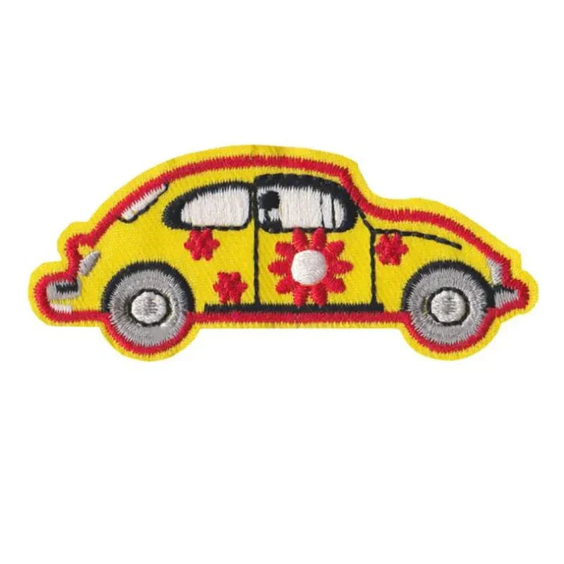 Patch Cars Coccinelle Jaune format 3.7x8.6cm