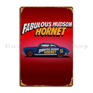 Plaque en métal Cars Fabulous Hudson Hornet décorative