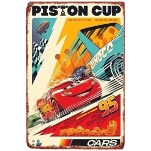Plaque décorative Piston Cup en métal Cars