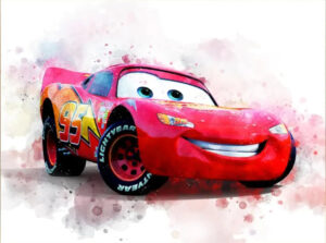 Poster Cars avec Flash McQueen, disponible en plusieurs dimensions