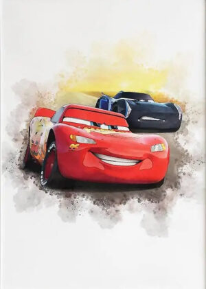 Poster Cars avec Flash McQueen face à Storm