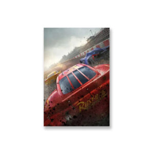 Poster Cars avec McQueen en course boueuse