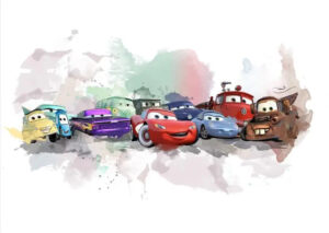 Affiche Cars multiformat - McQueen et ses amis de Radiator Springs
