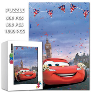 Puzzle Cars Flash McQueen à Londres, variantes 300pieces 28x42cm à 1000pieces 50X75cm