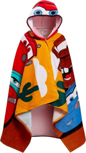 Serviette à capuche Cars avec Flash McQueen et ses amis
