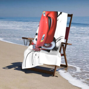 Serviette de plage blanche Cars avec Flash McQueen