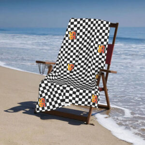 Serviette de plage Cars No.95 avec drapeau damier 130x80cm